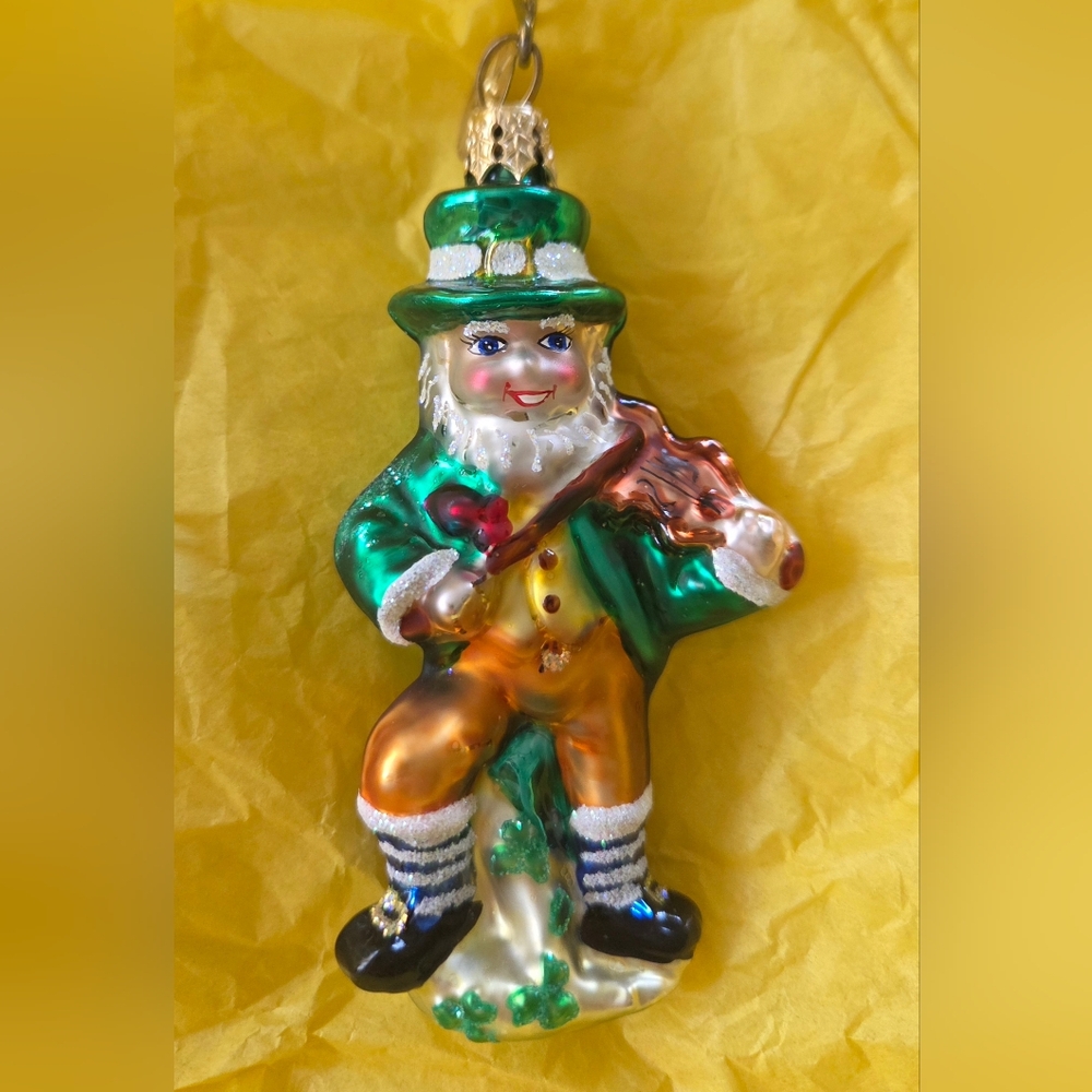 Christopher Radko Shamrock & Roll Leprechaun St Patrick's Day Gem Ornament, RARE